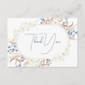 D'accompagnement Fleurs de sauce bleu Carte de remerciements blanc (Devant)