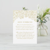 D'accompagnement Fleurs dorées sur carte d'insertion de mariage bla (Debout devant)