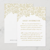 D'accompagnement Fleurs dorées sur carte d'insertion de mariage bla (Devant / Derrière)