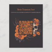 D'accompagnement Fleurs orange Élégante carte de détails de code QR (Dos)