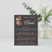 D'accompagnement Fleurs orange Élégante carte de détails de code QR (Debout devant)