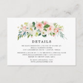 D'accompagnement Fleurs Rose | Carte de détails de mariage (Devant)