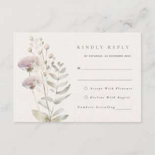 D'accompagnement Fleurs rose vif Mariage Carte RSVP