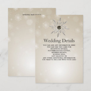 D'accompagnement flocons d'or argent hiver Mariage Détails Carte
