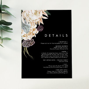 D'accompagnement Floral blanc Carte de boîtier Black Details