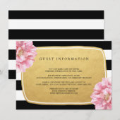 D'accompagnement Floral Chic Mariage Insertion Carte / Or (Devant / Derrière)