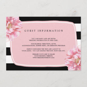 D'accompagnement Floral Chic Mariage Insertion Carte / Rose