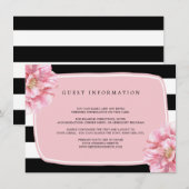 D'accompagnement Floral Chic Mariage Insertion Carte / Rose (Devant / Derrière)