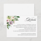 D'accompagnement Floral Elegant Wedding Détails Insérer une carte (Devant / Derrière)
