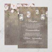 D'accompagnement Floral Rustic Mariage Information Carte d'invité (Devant / Derrière)