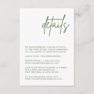 D'accompagnement Forest Green Mariage Détails Carte de boîtier
