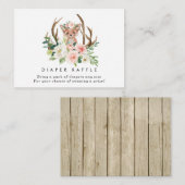 D'accompagnement fox rustique floral Diaper Carte de boîtier Raffle (Devant / Derrière)