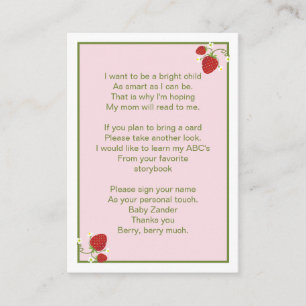 D'accompagnement Fraise Baby Apportez une carte de livre