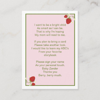D'accompagnement Fraise Baby Apportez une carte de livre