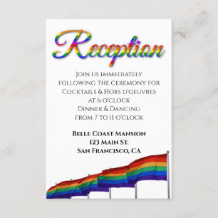 D'accompagnement Gay pride Rainbow Mariage - Carte de la réception