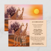 D'accompagnement Giraffes Zoo Mariage Insertion ou carte d'hébergem (Devant / Derrière)