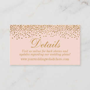 D'accompagnement Glam Gold Confetti sur Blush Mariage Détails Carte