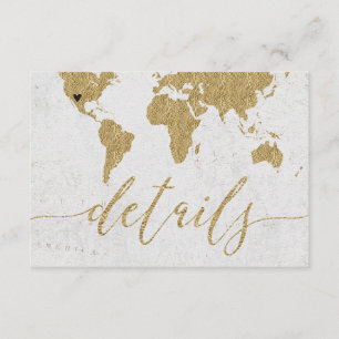 D'accompagnement Gold Foil World Carte Destination Détails de maria