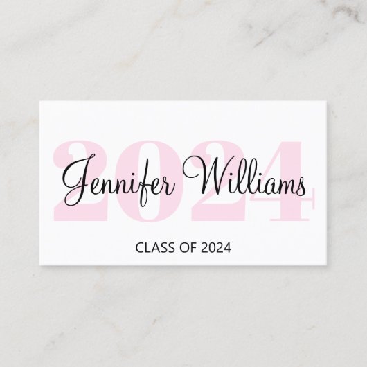 D'accompagnement graduation 2024 qr code carte de nom de script ros (Devant)