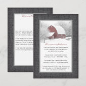 D'accompagnement Grange rouge en hiver carte de clôture de mariage (Devant / Derrière)