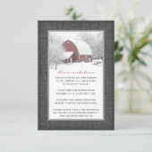 D'accompagnement Grange rouge en hiver carte de clôture de mariage (Debout devant)