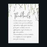 D'accompagnement Green Vines Détails Carte de boîtier<br><div class="desc">Un faire-part de mariage minimaliste avec des vignes vertes d'aquarelle doucement peintes de lierre et de maidenhair,  qui bougent doucement du sommet,  avec un script manuscrit vif de stylo noir qui ressemble à chacun écrit soi-même ; ce qui pourrait être plus romantique.</div>