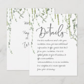 D'accompagnement Green Vines Détails Carte de boîtier (Devant / Derrière)