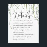 D'accompagnement Green Vines Détails Carte de boîtier<br><div class="desc">Une belle et minimaliste Notre cérémonie Mariage invitation avec aquarelle peinte vif vignes suspendues de lierre et de maidenhair,  délicatement pendante du sommet,  avec une police calligraphique manuscrite animée qui ressemble à vous l'avez écrit vous-même pour les titres et le corps; ce qui pourrait être plus romantique.</div>
