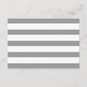 D'accompagnement Gris blanc rayures or, rose mariage insert carte (Dos)