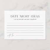 D'accompagnement HARLOW Date Night Ideas Carte Fête des mariées (Devant)
