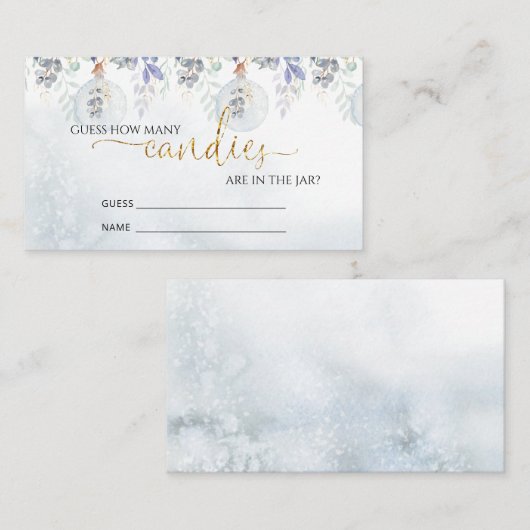 D'accompagnement Hiver, devinez combien de canettes carte boîtier (Devant / Derrière)