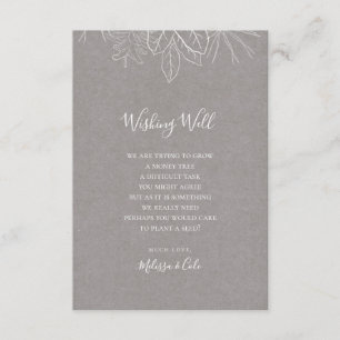 D'accompagnement Hiver rustique Carte de bien-être de Mariage gri