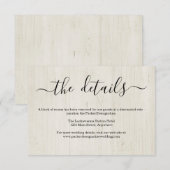 D'accompagnement Information / Détails Carte de boîtier - Bois rust (Devant / Derrière)