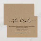 D'accompagnement Information / Détails Carte de boîtier Rustique Kr (Devant / Derrière)