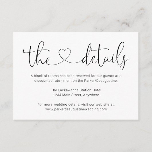 D'accompagnement Information / Détails Carte de boîtier - Simple (Devant)