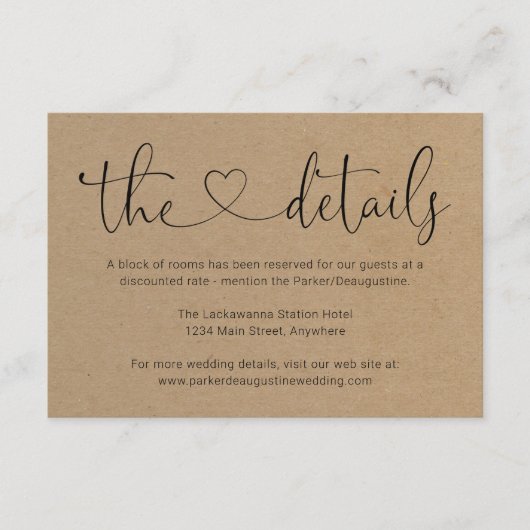 D'accompagnement Information / Détails Carte de boîtier - Simple (Devant)