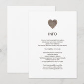 D'accompagnement Informations sur le coeur de bois rustique / carte (Devant / Derrière)