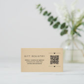 D'accompagnement Insertion de la carte de registre cadeau de code Q (Debout devant)