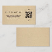 D'accompagnement Insertion de la carte de registre cadeau de code Q (Devant / Derrière)