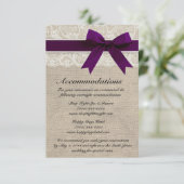 D'accompagnement Ivory Lace et Burlap Look Plum Carte d'hébergement (Debout devant)