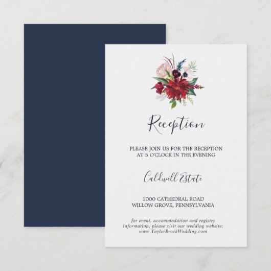 D'accompagnement Jardin d'automne | Carte d'insertion de réception  (Devant / Derrière)