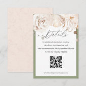 D'accompagnement Jardin fleuri beige mariage QR code carte de détai (Devant / Derrière)