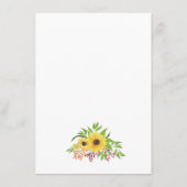 D'accompagnement Jaune tournesol nuptiale carte de jeu (Dos)