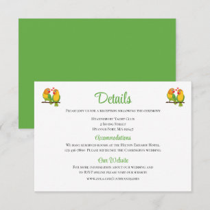 D'accompagnement Jolies tourtereaux Carte de détails de mariage ve