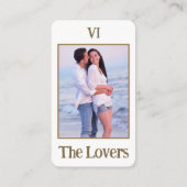 D'accompagnement La carte photo Tarot Lovers | Gold QR Code RSVP (Dos)