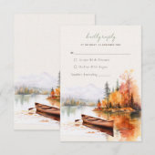 D'accompagnement Lac de chute romantique avec bateau Mariage Carte  (Devant / Derrière)