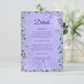 D'accompagnement Lavender Mist Garden Détails de mariage Carte (Debout devant)