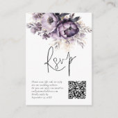 D'accompagnement Lilac Florales violettes QR Code Mariage Carte RSV (Devant)