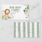 D'accompagnement Lion vert bébé Combien de bonbons Carte de boîtier (Devant / Derrière)