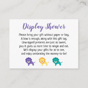 D'accompagnement Lions colorés Afficher la carte cadeau Baby shower